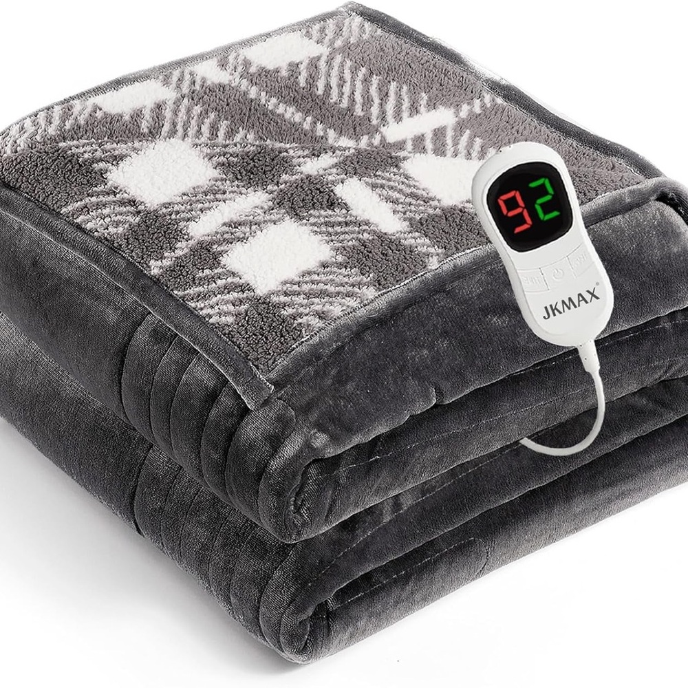 New Plush Heated Electric Queen size 84"x90" Flannel Heating Blanket 10 Heating